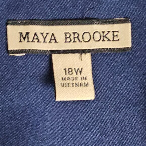 Maya Brooke Two-Piece Sleeveless And Crop Navy Blue Sequins Jacket Dress - Picture 13 of 16
